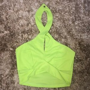 Neon crop blouse